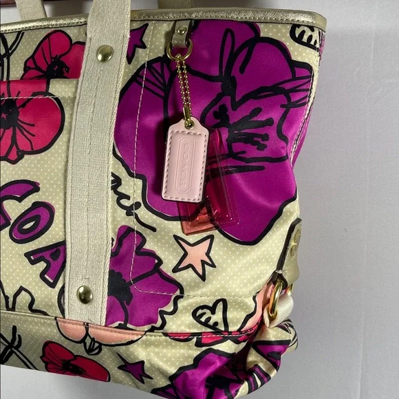 Vintage Coach Poppy Kyra Tote with Floral Pattern - Picture 4 of 17